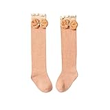 Baumwolle Bogen Neugeborenen Knie KniestrüMpfe FüR Baby MäDchen RüSchen Kleinkind Lange Socken Damen Thermosocken Kuschelsocken Winter Warme Dicke Süß Haussocken 0-3 J