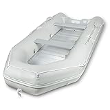 EBERTH Schlauchboot für 3+1 Personen (Material aus PVC, Länge 2,70m, Breite 1,50m, Beladung bis 484kg, 1x Sitzbank, Holzboden, 2X Paddel, Pumpe)