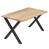 LAMO Manufaktur Arbeitstisch Konferenztisch 140x80x76 cm, Design, Natur/Schwarz, LAG-01-A-002-9005D