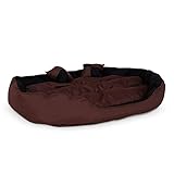 lionto by dibea 4-in-1 Hundebett Hundekissen Hundekörbchen mit Wendekissen (L) 110x80 cm schwarz/b
