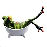 Frosch-Harz-Dekoration, EIN Frosch, Der In Einer Badewanne Liegt, Frosch-Skulptur-Statue, Kreatives Handwerks-Harz, Sehr Geeignet Für Schreibtisch, Badezimmer, Heimtex