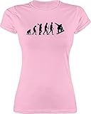 Entwicklung und Evolution Outfit - Snowboard Evolution Sprung - L - Rosa - Darwin - L191 - Tailliertes Tshirt für Damen und Frauen T-S