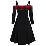Zimuuy Halloween Kleid Gothic Retro Midi Gebunden Taille Trägerlos Kleid Renaissance Cosplay Karneval Party Kostüm (Rot,3XL)