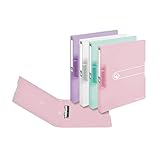 Ringbuch A4 PP 2-Ring 3,8cm Pastell transparent 4er-Pack