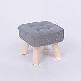 GAYAN Rechteckiger Fußhocker Sitzhocker, Polsterhocker Hocker Bank Sitzbank, Sitzhocker aus Baumwolltuch, Gepolstert, Holzbeine, Fußbank für's Wohnzimmer,G