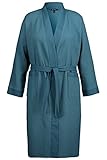 Ulla Popken Damen 750807 Bademantel, helles azurblau, 54+