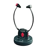 Thomson kabelloser TV-Kopfhörer für Senioren mit Ladestation (In-Ear-Kopfhörer mit getrennter Lautstärkeregelung, digitaler Kinnbügel-Kopfhörer mit geringem Gewicht, Bluetooth, Mikrofon) Schw