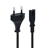 Mcbazel 1.5m schwarzes Netzkabel, Euro-Stecker C7 2-poliges Netzkabel für PS5 / PS4 / PS3 / Xbox Serie X / S - Schw