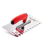 COMENSAL® Premium Zahnkelle Rostfreie - Profi Gezahnt Glättkelle Edelstahl - Zahnglättekelle zum Verlegen von Fliesen - Zahnspachtel - Made in EU - Zahnung 12x12