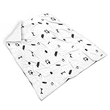 Rtisandu Kuscheldecke Fußabdruck des Hundes Wohndecke Hochwertige Couchdecke Dekorativ Sofadecke für Büro Blanket White 150x200