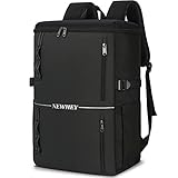 NEWHEY Laptop Rucksack Herren 17 Zoll Arbeit Rucksack Wasserdicht Laptop Schulrucksack Business Notebook Tasche Backpack Daypack Schw