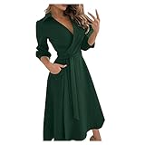 Damen Abendkleid Große Größen Partykleid Hohe Taillen Lose Wickelkleid Langes Kleid Edel Elegant Stilvolles Einfarbiges Frauenkleid Sommerkleider Cocktail Kleid Business C