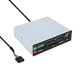 TooQ TQR-208B - Interner Speicherkartenleser (CF, MS, SD, SDXC, microSDXC, X-Memory, TF (Micro SD) und M2), 3,5', USB 2.0, schwarz, Metallgehäuse, 480 Mbit/