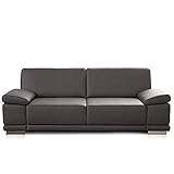 CAVADORE 3-Sitzer Sofa Corianne in Kunstleder / Leder-Couch in hochwertigem Kunstleder und modernem Design / Mit Armteilfunktion / 217 x 80 x 99 / Kunstleder g