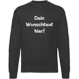 Shirt-Panda Herren Sweatshirt mit Wunschname Wunschdruck · Brust und oder Rücken Druck Men Personalisiert Personalisierbar Sprüche Damen Unisex Anpassen (L, Schwarz)