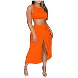 SUNNSEAN Maxirock Sommer Asymmetrische Boho Röcke mit Blumenmuster Damen Weste Top hohe Taille Slit Strand Bikini Cover Up kleider Zweiteiliges Skirt Tshirtk