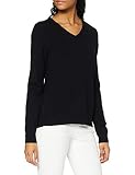Vila Damen Viril L/S V-neck Knit Top Pullover, Black, L EU
