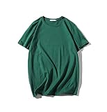 T-Shirt Herren Sommer Basic Rundhals Loose-Fit Herren Shirt Modern Klassisch Mode Einfarbig Herren Freizeithemden Täglich Casual All-Match Kurzarm B-Green 4XL