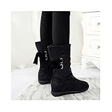 Mid-Tube-Stiefel Einfarbig Strapazierfähigkeit Mid-Waden-Stiefel Wasserabweisend Anti-Rutsch-Winterschuh Damenmode Atmungsaktiv Warmer Outdoor-Schuh-A||36