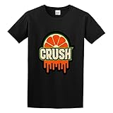 C|RU.SH Orange T-Shirt Font Printing Crew Neck Graphic Tee, Birthday Gift Idea for Guys, for Home or Gym Unisex Top Tees Black Shirt Black XL