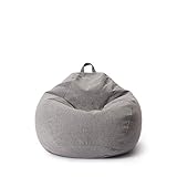 Lumaland Comfort Line Sitzsack M Indoor - 70x80x50 cm - Bodenkissen, Bean Bag Chair - 120 L - EPS Perlen Füllung - Hellg