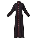 BLESSUME Adulto anglicano Tonaca Clero Pulpito Tonaca Accappatoio Vestment Costume(Nero 2(Per Donna),XL)