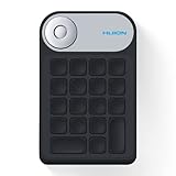 HUION KeyDial KD100 Wireless Express Key Fernbedienung, Shortcut-Tastatur mit Dial Controller + 18 Benutzerdefinierten Tasten, Tragbare Tastatur für Zeichentablett, PC, Laptop, M