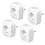 2er HOFTRONIC Smart Home steckdose, Alexa Steckdose 16A WiFi Plug, WiFI + Bluetooth, mit Zeitschaltuhr und Stromzähler, Amazon Alexa, Google Home & Tuya 3680W Stecker mit App Fernsteuerung Extra F