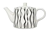 Jameson + Tailor Teekanne Kaffeekanne 1,1l Retro Wellen schwarz-w
