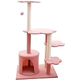 XIAOSHIDAI Katzenbaum, 103cm Katze Kratzpfosten 3 Tier stabile Katze Klettern Turm Katze Aktivität Bäume mit 1 Zimmer, Indoor Haustieraktivität Möbel Spiel H