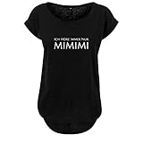 Ich höre Immer nur Mimimi Design Damen Sommer Rundhals Top Oversize Shirt mit Spruch Neu M Schwarz (B36-440-M-Schwarz)