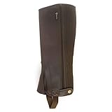 Requisite Damen Synthetik Halbe Chaps Reitchaps Reitsport Braun XL