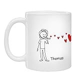 Geschenke 24 Tasse personalisiert Comic für Paare – Tasse mit Spruch, Kaffeebecher lustig - kreatives Hochzeitstagsgeschenk, Valentinstagsgeschenk, Partner Geschenk