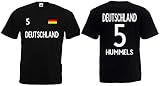 Deutschland Hummels Herren T-Shirt EM 2020 Trikot Look Style Shirt Schwarz XXXL