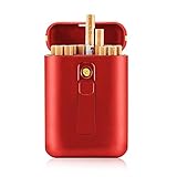 ErZhuiZi Zigarettenetui mit USB Lighter Zigarettenetui 20pcs 100mm Feuerzeug Flammenloses Winddichtes,R