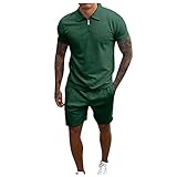 Herrenhemden Kurzarm BüGelfrei T-Shirt Stehkragen Shorts Modern Dickes Hemd Regular Fit Hemden Zweiteiliger Anzug Oberteile In GroßEn GrößEn Herren Stehkragenhemd +Short lauschig