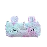 QIFFIY Plüsch Einhorn Nette Bleistiftkoffer Licorne Kawaii Mädchen Estuche para Lpices für Trousse Astuccio Canvas Scolaire School Cartchera (Color : 6)