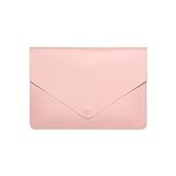 Hosoncovy PU Lederumschlag Hülle Tragetasche Reisetasche Aufbewahrungstasche Schutzhülle mit Maus- und Netzteilhalterschlitzen für MacBook Air / MacBook Pro 13,3 Zoll 13 Zoll Laptop (Pink)