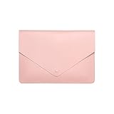 Hosoncovy PU Lederumschlag Hülle Tragetasche Reisetasche Aufbewahrungstasche Schutzhülle mit Maus- und Netzteilhalterschlitzen für MacBook Air / MacBook Pro 13,3 Zoll 13 Zoll Laptop (Pink)