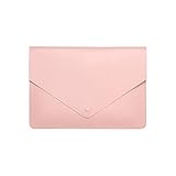 Hosoncovy PU Lederumschlag Hülle Tragetasche Reisetasche Aufbewahrungstasche Schutzhülle mit Maus- und Netzteilhalterschlitzen für MacBook Air / MacBook Pro 13,3 Zoll 13 Zoll Laptop (Pink)