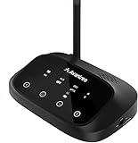 Avantree Oasis Plus aptX HD Low Latency Bluetooth 5.0 Transmitter Sender Empfänger für TV, Drahtloser Audioadapter für Kopfhörer, Bypass-Unterstützung, Große Reichweite, Touchscreen, Sprachanleitung