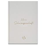 LEAF & GOLD® Schwangerschaftstagebuch I Tagebuch für die Schwangerschaft zum eintragen I Tolles Geschenk für Schwangere und werdende Mü