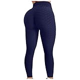 Damen Sport Leggings Slim Fit Hohe Taille Yogahose Scrunch Butt Po Lift Yogaleggings Anti Cellulite Sporthose Frauen Honeycomb Sportleggings Workout Nahtlose High Waist Jogging