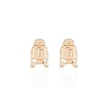 Malaika Raiss Damen Ohrstecker Star Wars R2D2 24 Karat vergoldet - SW3202