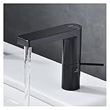 XWJSKJ Dusche im Badezimmer Weißes Badezimmer LED Digital-Waschbecken Wasserhahn Tap Wasser Power Basin Mixer Wasserhähne Messing Chrom Temperaturmischer Sink Armaturen Temperaturdusche (Color : A)