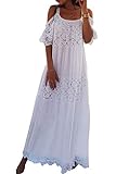 L-Peach Sommer Spitze Blumen Strandkleid Sommerkleider Strand Bademode Cover Up