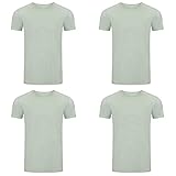 riverso Herren Basic T-Shirt 4er Pack RIVMatteo Rundhals Tee Regular Kurzarm Einfarbig 100% Baumwolle S M L XL XXL 3XL 4XL 5XL, Größe:XXL, Farbe:Pastel Turquoise (17100)