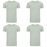 riverso Herren Basic T-Shirt 4er Pack RIVMatteo Rundhals Tee Regular Kurzarm Einfarbig 100% Baumwolle S M L XL XXL 3XL 4XL 5XL, Größe:XXL, Farbe:Pastel Turquoise (17100)