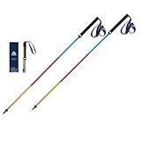 Faltbar Wanderstöcke Wandern Trekking Hiking Trekkingstöcke, Leichtgewichtige Walking Stöcke 7075 Aluminium Trekkingstöcke für Damen und Herren (Rainbow, 110cm/43.3inch)