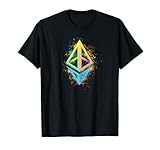 Farbenfrohe Ethereum-Münze, Logo, ETH Blockchain Crypto T-S